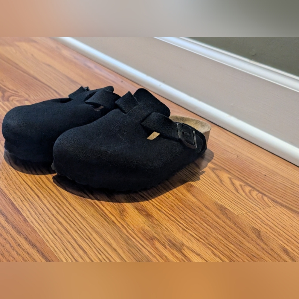 Birkenstock Boston Soft FootbedSuede Leather - Black - Picture 5 of 14